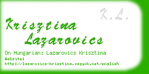 krisztina lazarovics business card